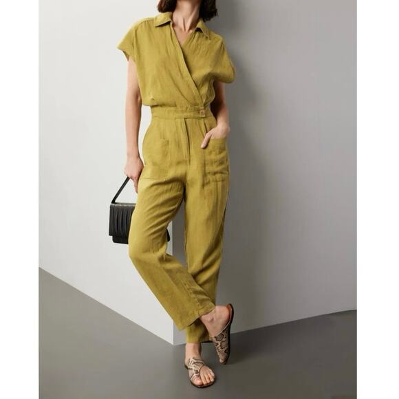 Blanknyc Pants - BLANKNYC Juicy Moss linen green Jumpsuit size Medium